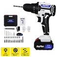 thumbnail image 1 of Dayplus Cordless Drill, 21V, 1500mAh Lithium Ion 3/8 Inch Drill Driver 45N m 1400 RPM, 29 Pieces, 1 of 9
