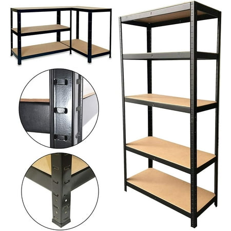 Dayplus 5 Tier Boltless Garage Shelving Storage Unit Adjustable Metal Shelf 175KG (386LB)