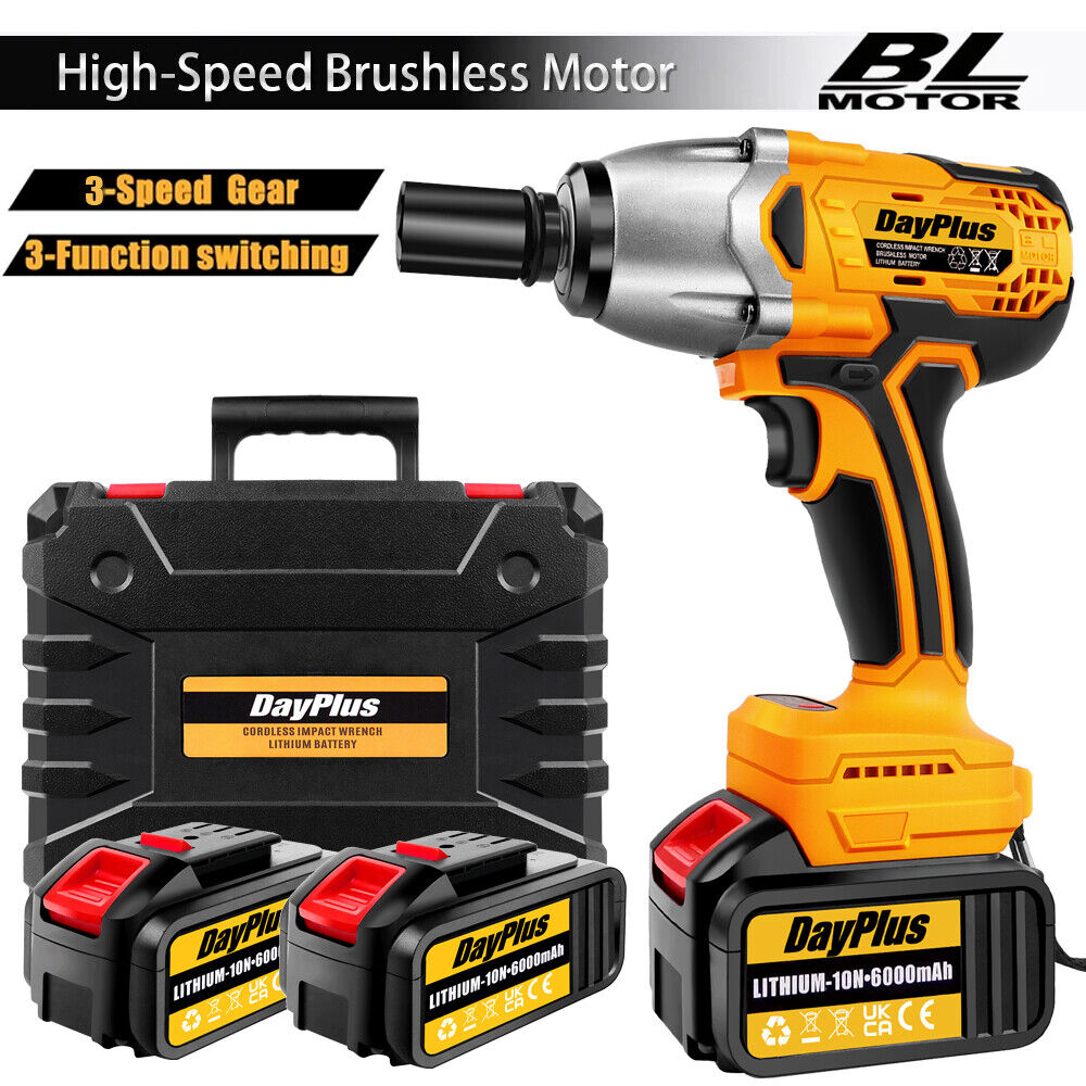 Cordless Electric Impact Wrench Gun W/ 2x 5500mAh Battery 1/2'' High Cordless Electric Impact Wrench Gun W/ 2x 5500mAh Battery 1/2'' High