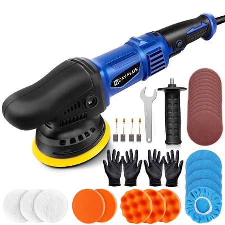 Dayplus 980W Dual Action Car Polisher Buffer Sander Orbita Polishing Machine 5" Bonnet Pad US