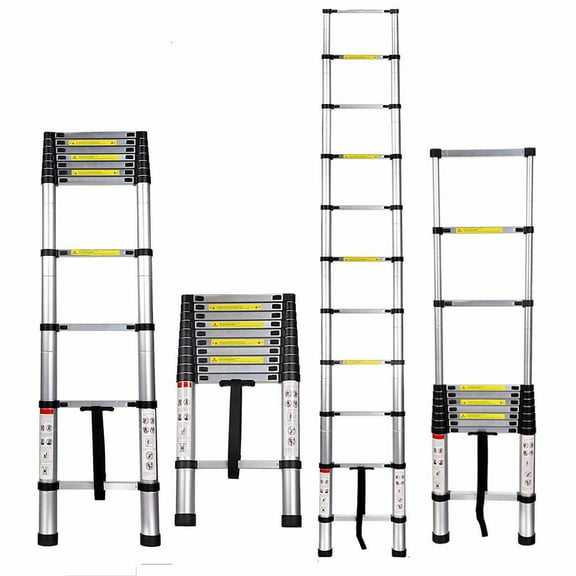 Dayplus Aluminum Lightweight Telescopic Ladder 10.5 Feet, 330 Pounds Maximum Load