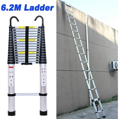 Dayplus Telescoping Ladder 20FT Telescopic Extension Ladder Aluminum Extendable Lightweight Ladder Steps Safety Collapsible Ladder