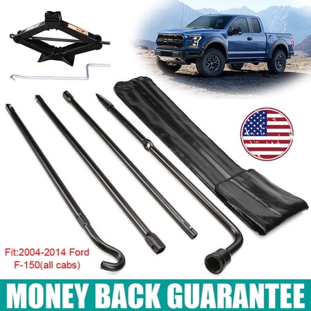Dayplus Tools Set Fit Ford F-150 2002-2014 Spare Tire Lug Wrench And 2 Ton Scissor Jack
