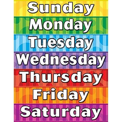 Days Of The Week Chart, Multi Color (7608) - Walmart.com