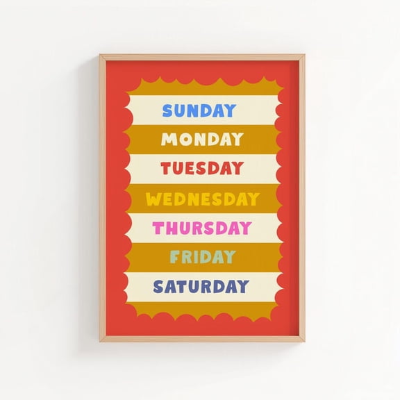 Days Of The Week Educational Classroom Poster