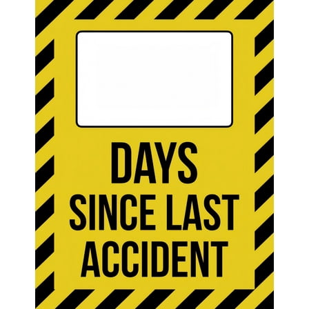 Days Since Last Accident Sign Safety Signs Size: 8 x 12 inch Metal Aluminum Sign Garage Man Cave Wall Decor