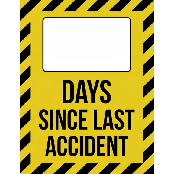 Days Since Last Accident Sign Safety Signs Size: 8 x 12 inch Metal Aluminum Sign Garage Man Cave Wall Decor