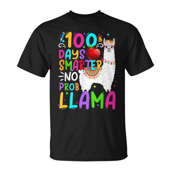 Days Smarter No Probllama Cute Llama Th Day Teachers Tshirt