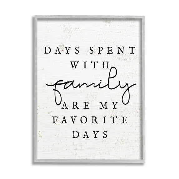 Days Spent With Family Heartwarming Inspirational Graphic Art Gray Framed Art Print Wall Art