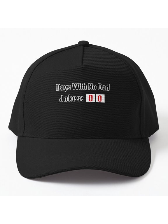 Days With No Dad Jokes Zero Baseball Hat, Father Wordplay Counter Graphic Design, Classic Cap