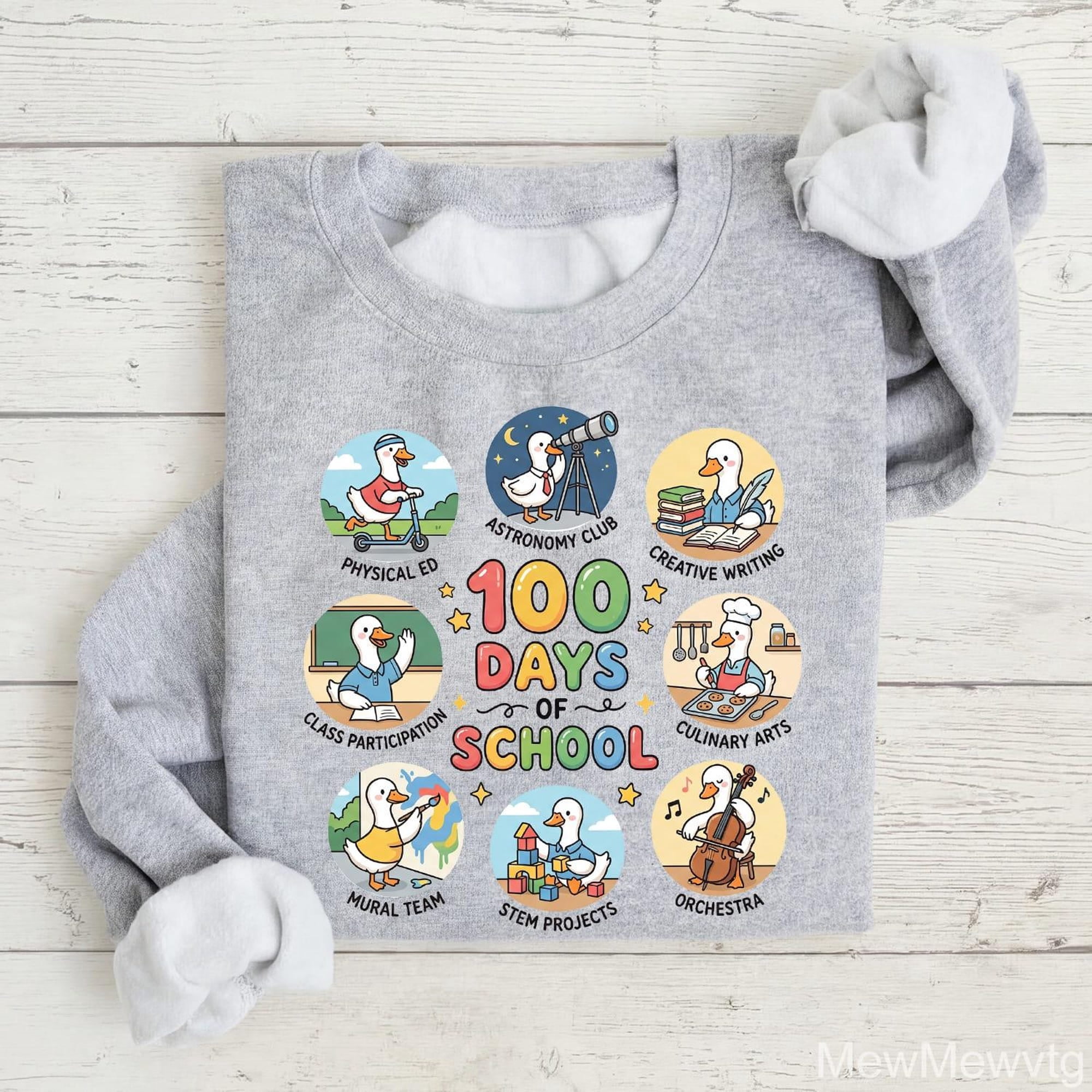 Days of School Shirt Teacher th Day Tee Cute Duck School Activities ...