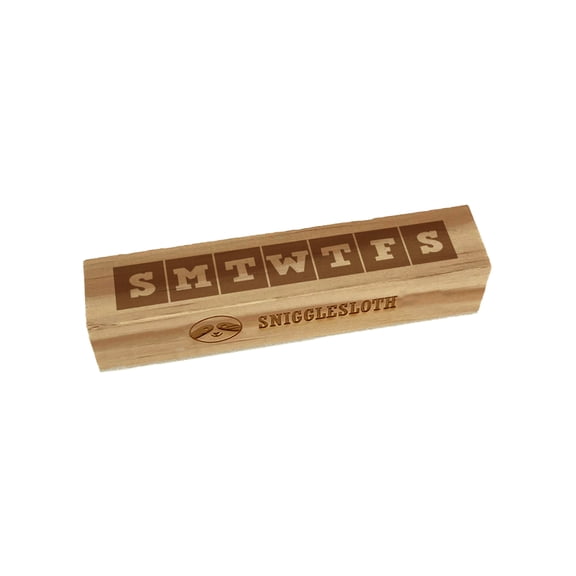 Days of the Week Monday Start Bold Header Calendar Goal Habit Tracker Rectangle Rubber Stamp Stamping Scrapbooking Crafting - Large 3.75in