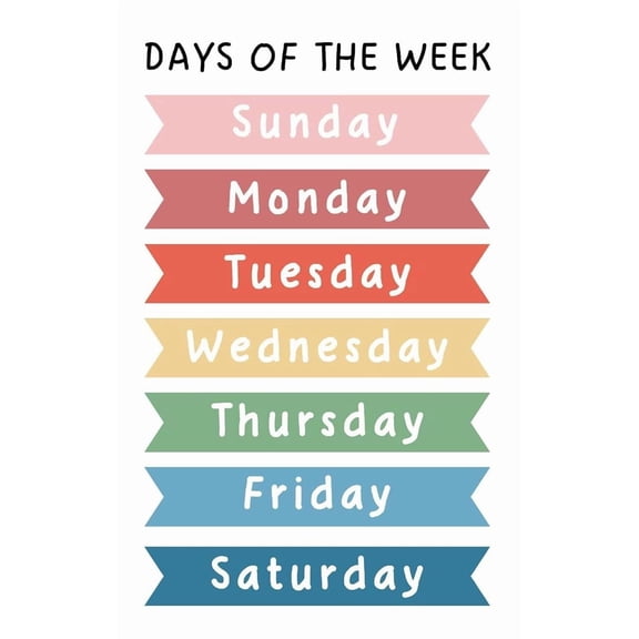 Days of the Week Poster, Monday Starting Poster, Educational Poster, Colourful Poster, Classroom Poster, Homeschool