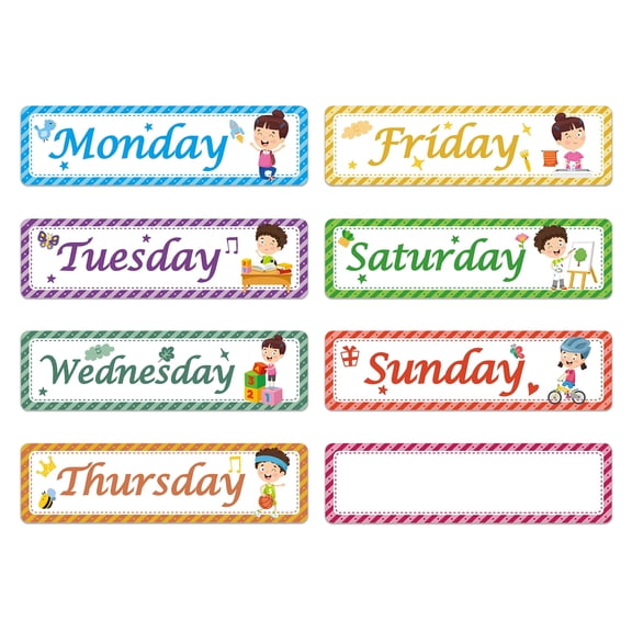 Days of the Week Refrigerator Magnets 8 Count