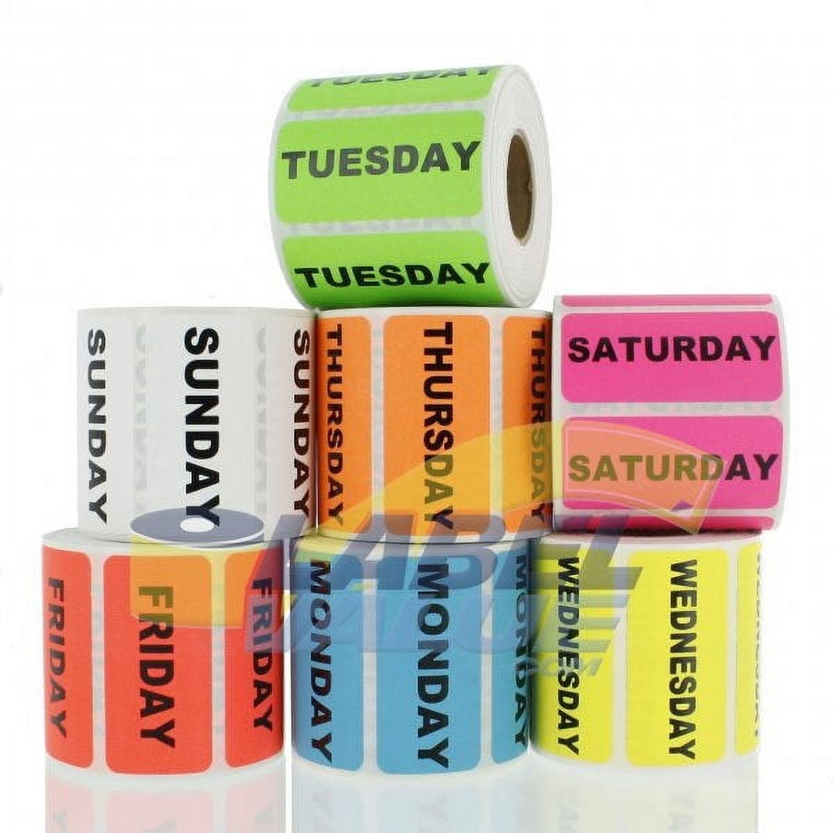 Days of the Week Stickers 2" x 1"