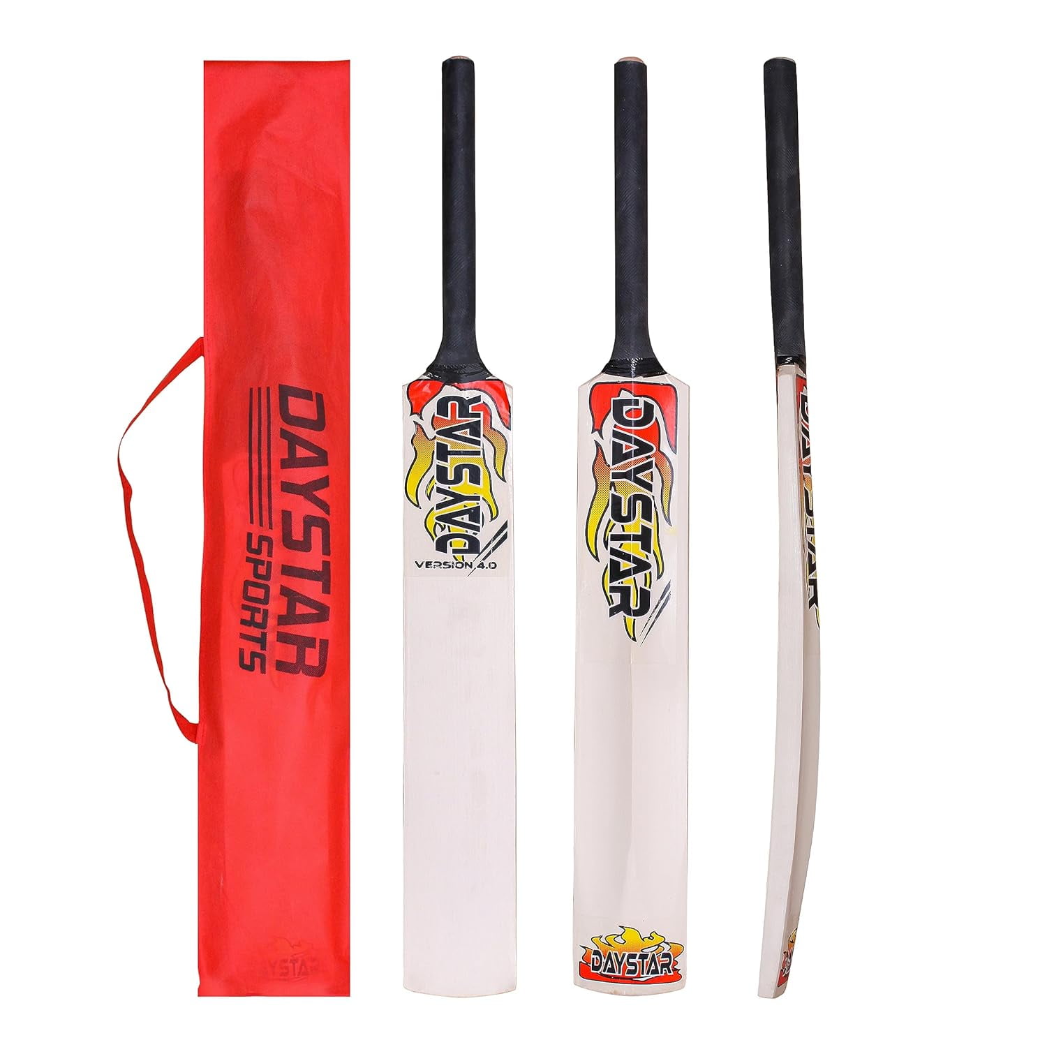 Daystar Wooden Cricket Bat With Tennis Ball & Cover For Kids , Play With Soft Tennis Ball
