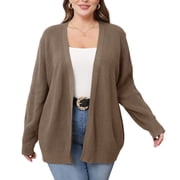 Daystry Fall Winter Womens Plus Size Open Front Casual Long Sleeve Chunky Cable Knit Classic Sweaters Cardigan