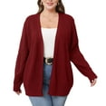 thumbnail image 1 of Daystry Fall Winter Womens Plus Size Open Front Casual Long Sleeve Chunky Cable Knit Classic Sweaters Cardigan, 1 of 8