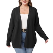 Daystry Fall Winter Womens Plus Size Open Front Casual Long Sleeve Chunky Cable Knit Classic Sweaters Cardigan