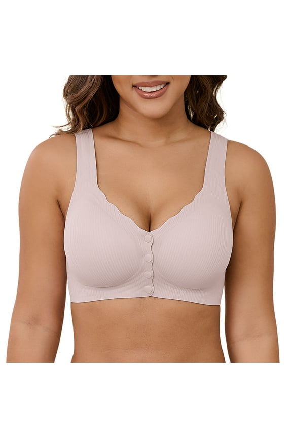 Front-close Bra Wirefree Shaping Bra Full Coverage Soft Light Comfort Breathable Bra for Women