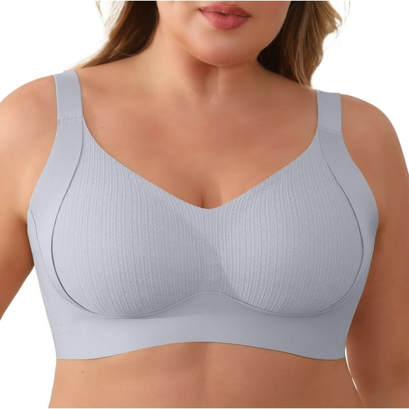 Daystry Lace Vertical Stripe No Underwire Full Coverage Comfort Supportive Pull Up Bras for Women Lift Wireless Seamless Bralette