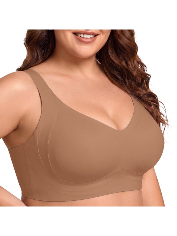 Plus Size Everyday Bras for Women Full Coverage Soft Sleep Wirefree Bras New Upgrade,Size 5XL