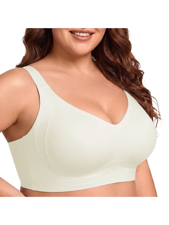 Plus Size Everyday Bras for Women Full Coverage Soft Sleep Wirefree Bras New Upgrade,Size L
