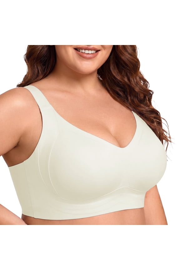 Plus Size Everyday Bras for Women Full Coverage Soft Sleep Wirefree Bras New Upgrade