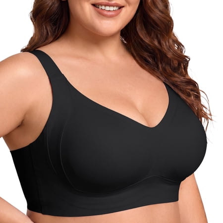 Daystry Plus Size Everyday Bras for Women Full Coverage Soft Sleep Wirefree Bras New Upgrade