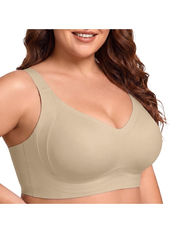 Plus Size Everyday Bras for Women Full Coverage Soft Sleep Wirefree Bras New Upgrade,Size XL