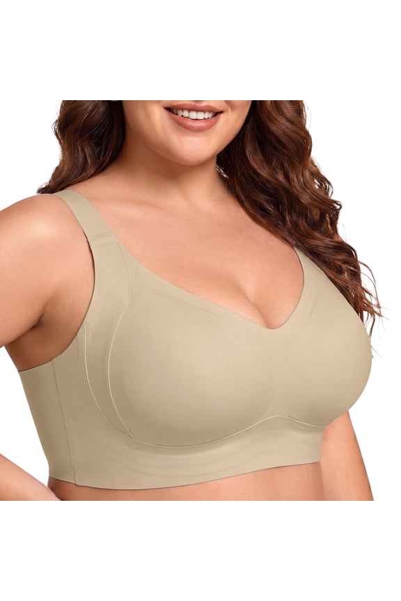 Plus Size Everyday Bras for Women Full Coverage Soft Sleep Wirefree Bras New Upgrade