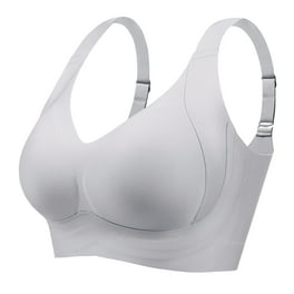 Qcmgmg Bras for Women Wire Free Full Coverage Deep V Comfortable Bra for  Women Complexion 34D 
