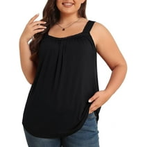 Daystry Plus Size Tank Tops for Women Loose Fit Lace Sleeveless Women's Summer Tanks Black 3X