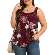 Daystry Plus Size Tank Tops for Women Loose Fit Lace Sleeveless Women's Summer Tanks White 2X