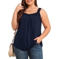thumbnail image 1 of Daystry Plus Size Tank Tops for Women Loose Fit Lace Sleeveless Women's Summer Tanks Navy Blue 2X, 1 of 14