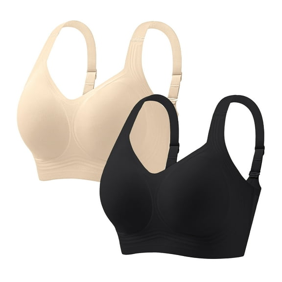 Daystry Smooth Wireless Bras for Women No Underwire Comfort Seamless Bras Full Coverage Everyday Bra Pack of 2 New Upgrade
