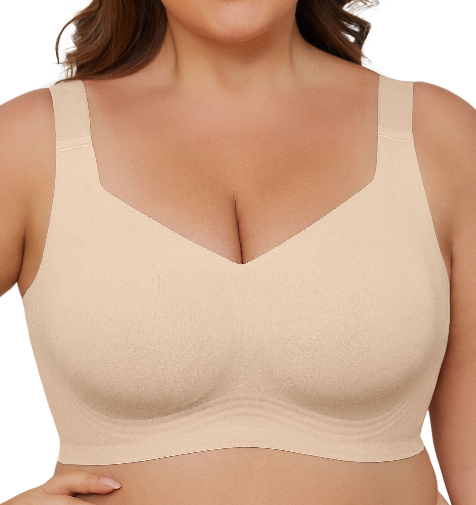 Daystry Padded Wireless Bras for Women, Extra Support, Full Coverage, Comfort Seamless Everyday Bra