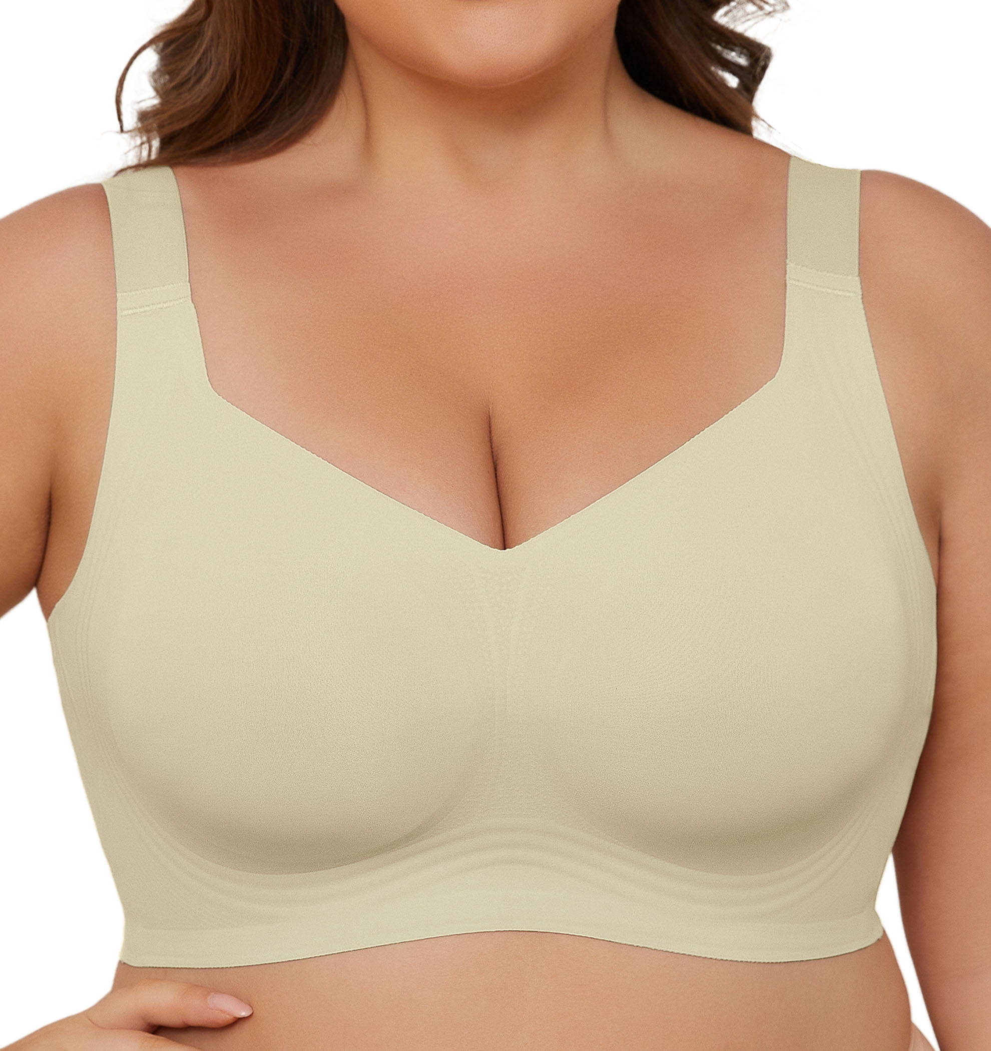 Daystry Smooth Wireless Bras for Women No Underwire Comfort Seamless Bras Full Coverage Everyday Bra New Upgrade
