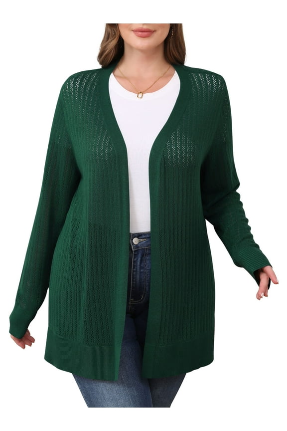 Women Casual Lightweight Cardigan Cover Up Open Front Breezy Long Sleeve Summer Blouses