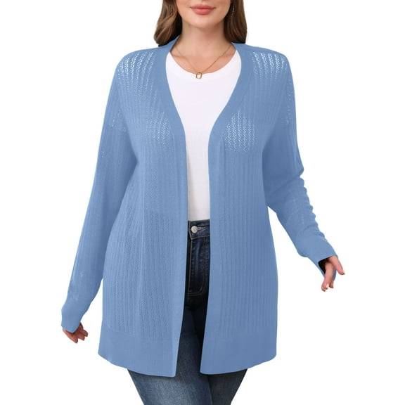 Daystry Women Casual Lightweight Cardigan Cover Up Open Front Breezy Long Sleeve Summer Blouses