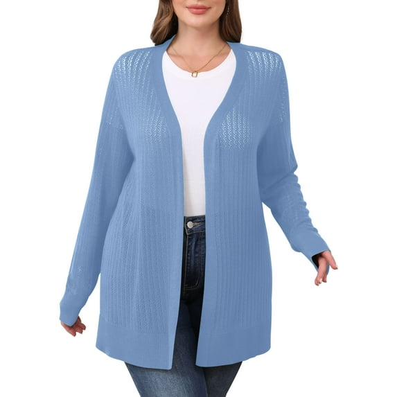 Daystry Women Casual Lightweight Cardigan Cover Up Open Front Breezy Long Sleeve Summer Blouses