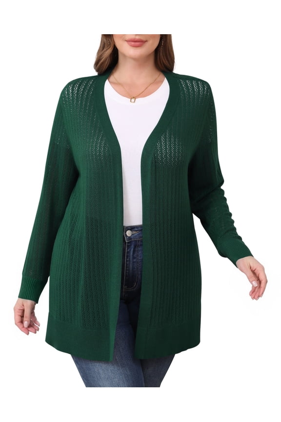 Women Casual Lightweight Cardigan Cover Up Open Front Breezy Long Sleeve Summer Blouses