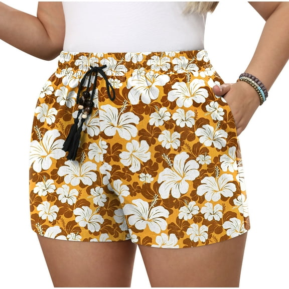 Daystry Women Casual Shorts Drawstring Summer Comfy Elastic Waist Lightweight Shorts Pull On Short with Pockets
