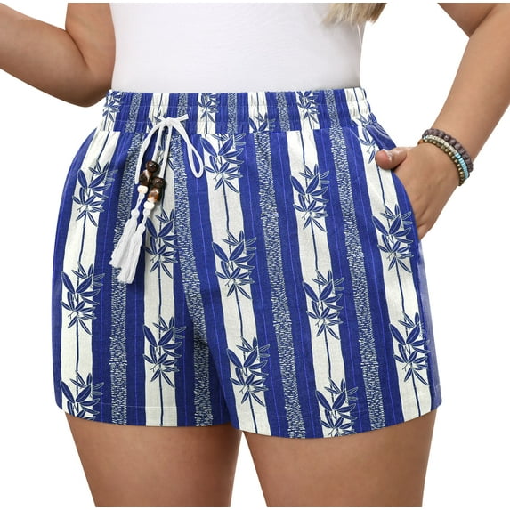 Daystry Women Casual Shorts Drawstring Summer Comfy Elastic Waist Lightweight Shorts Pull On Short with Pockets