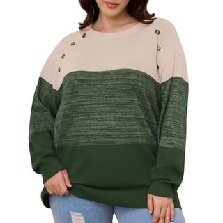 Daystry Women's Plus Size Long Sleeve Casual Knit Pullover Sweater Pullover
