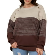 Daystry Women's Oversized Long Sleeve Casual Knit Pullover Sweater Pullover