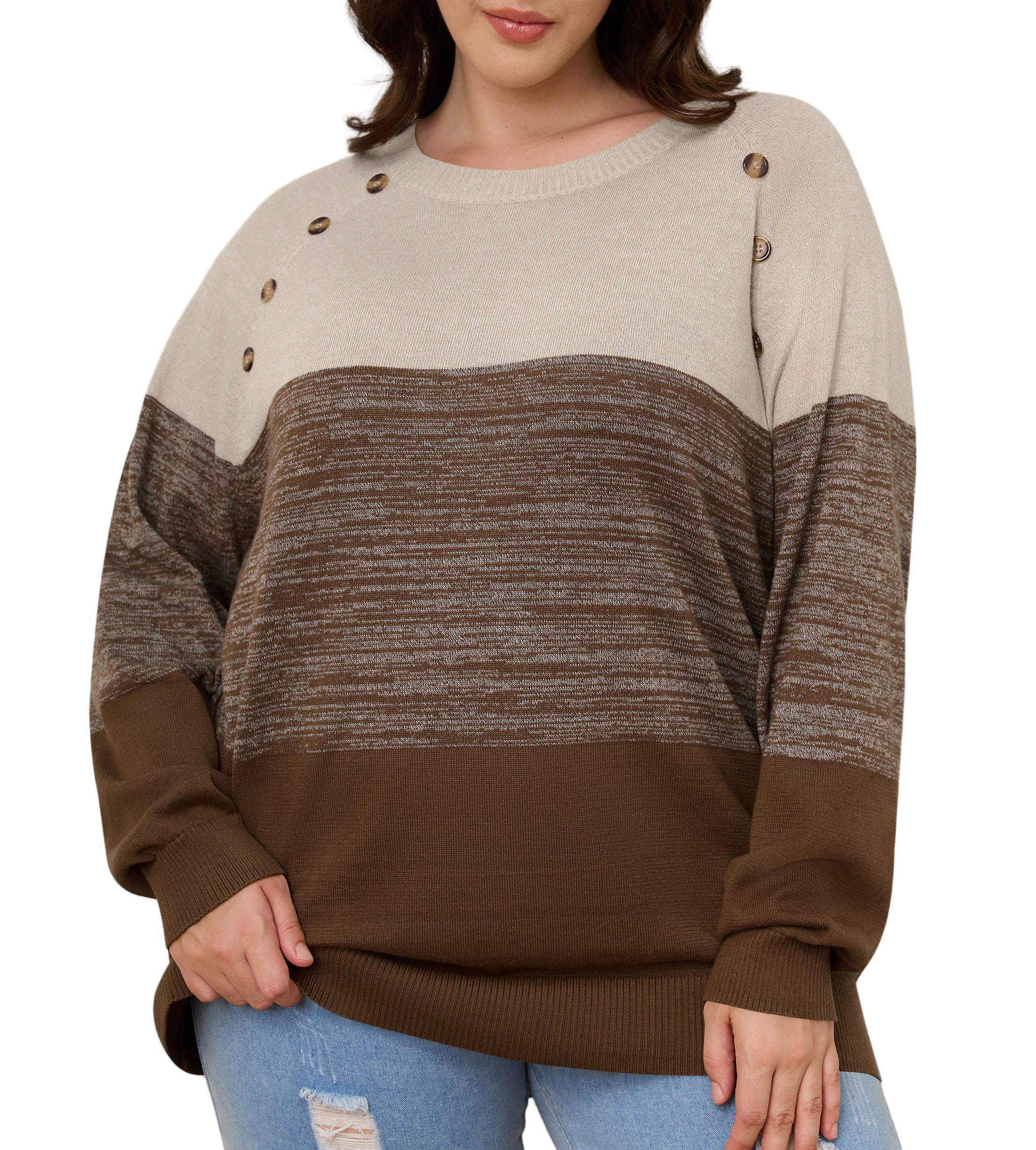 Women's Oversized Long Sleeve Casual Knit Pullover Sweater Pullover