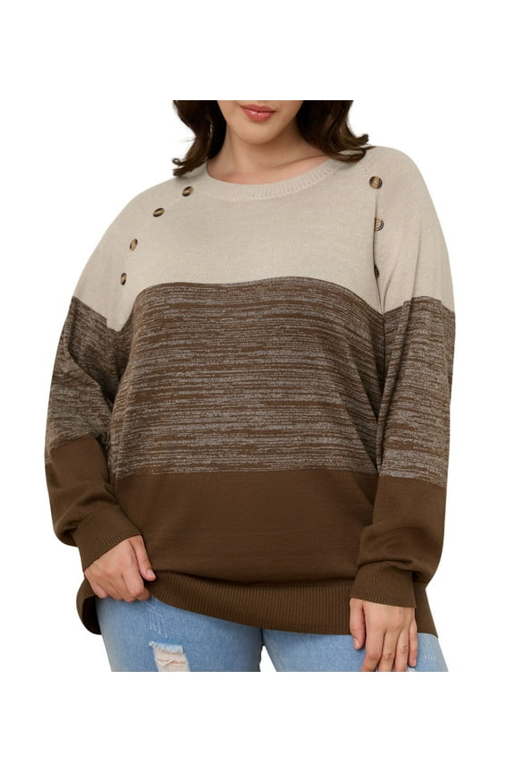 Women's Oversized Long Sleeve Casual Knit Pullover Sweater Pullover