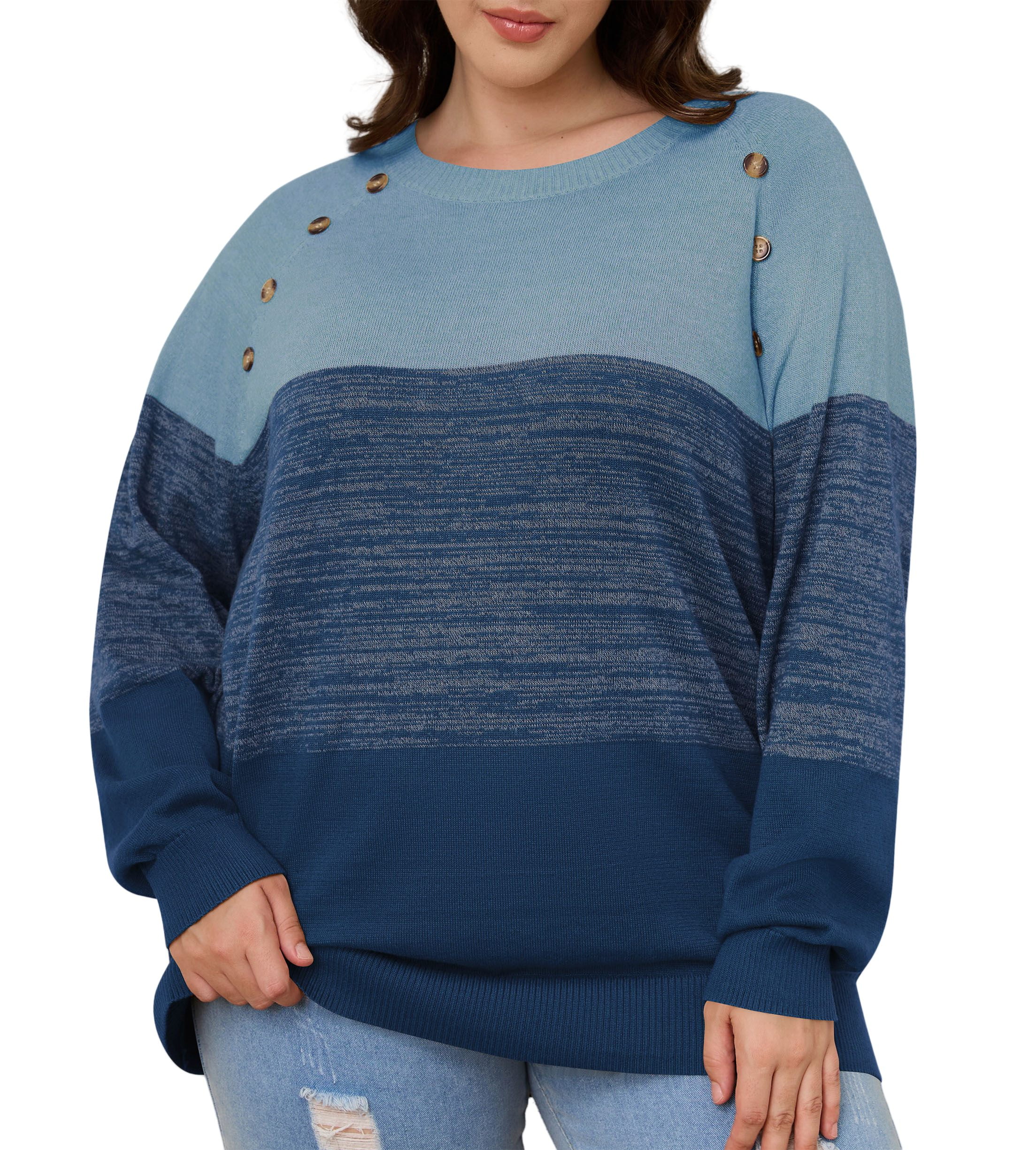 Women's Oversized Long Sleeve Casual Knit Pullover Sweater Pullover