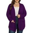 thumbnail image 1 of Daystry Women's Plus Size Open Front Casual Long Sleeve Lightweight Drape Cardigans Soft with Pockets, 1 of 12